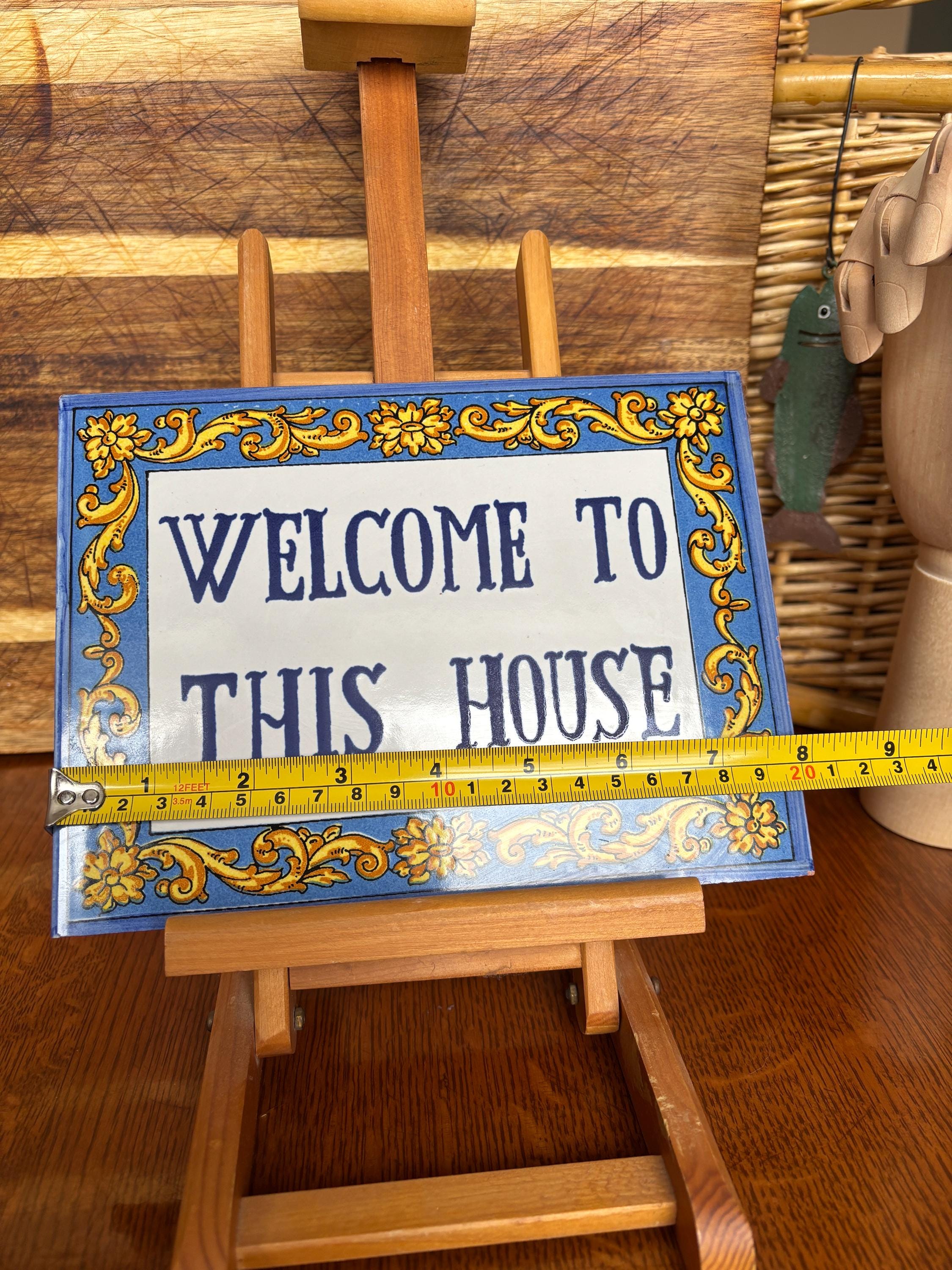 Hand-painted Ceramic Welcome Sign | Spanish Style Tile | Home Entryway ...
