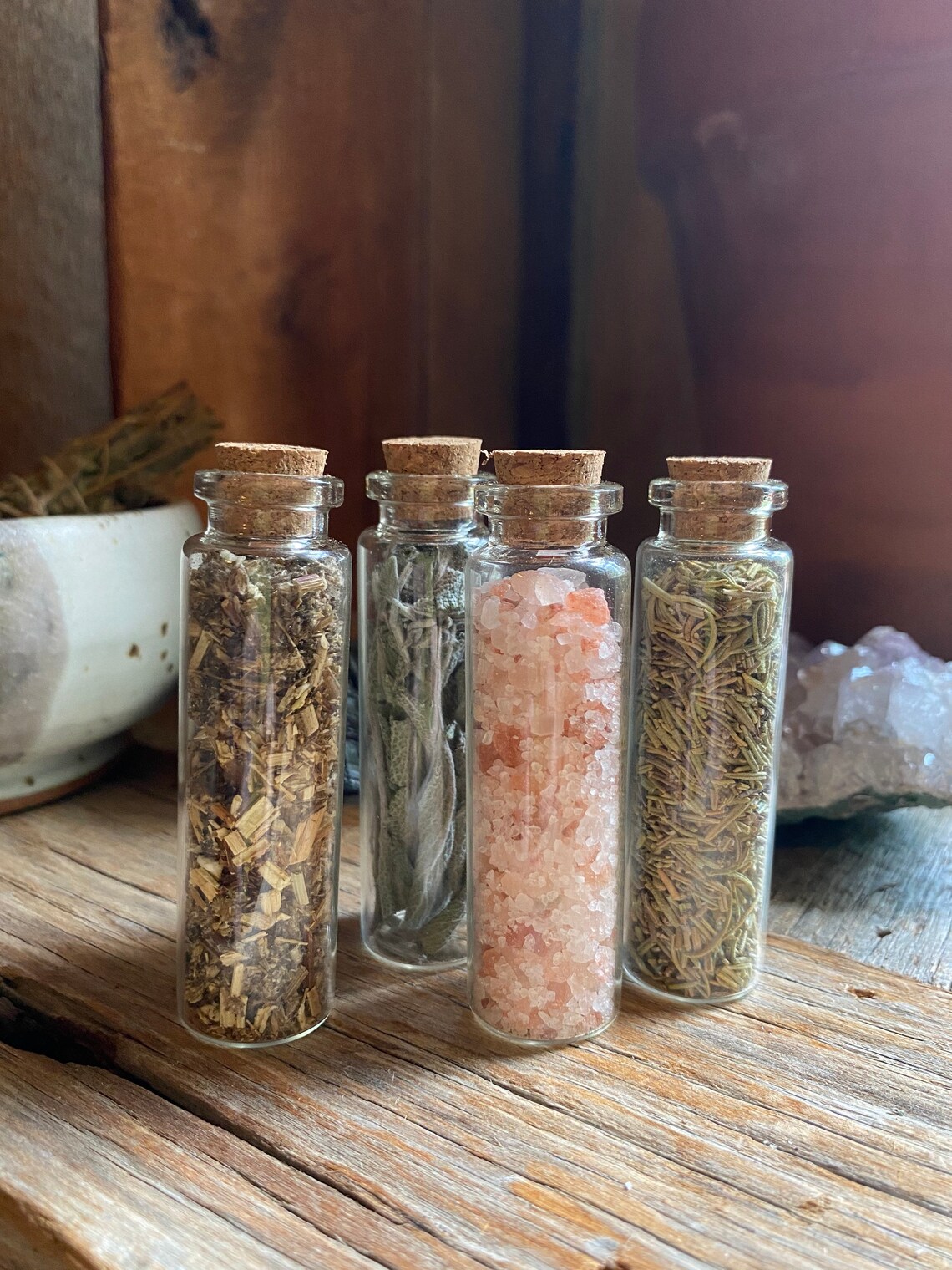 Herb Apothecary Jars / Organic Herb Jars / Altar Jars Etsy
