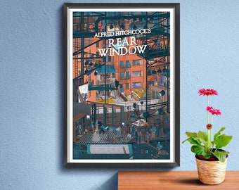 Rear Window Poster American mystery thriller film directed Home Decor, Pictures Wall Art
