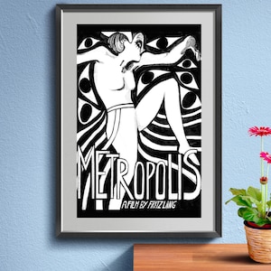 Metropolis Poster, German expressionist science-fiction drama film Wall Art