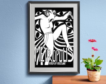 Metropolis Poster, German expressionist science-fiction drama film Wall Art
