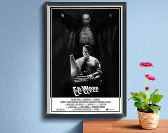 Póster de Ed Wood, película biográfica estadounidense de comedia dramática, decoración del hogar, imágenes, arte de pared