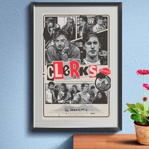 Clerks Poster, American independent black and white buddy comedy film Wall Art