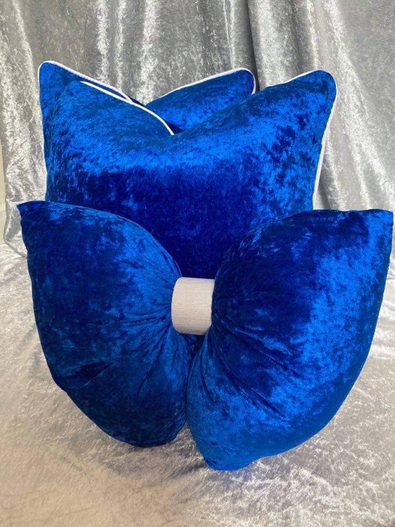 Set of 2 Royal Blue Crushed Velvet Cushion Covers With Etsy