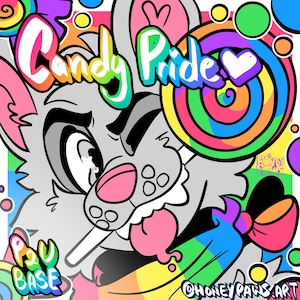 Candy Pride | Line Art Base | PSD Digital Download | LGBTQ+ | Furry art | Canine Feline