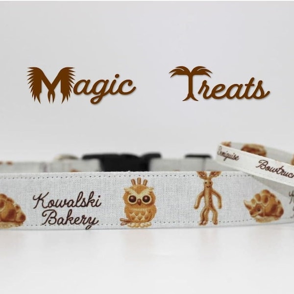 Dog Collar made with Licensed Fantastic Beasts Fabric, Dog Wizard Collar Cat Magic Dog Collar Potter Fan Cat Collar Bakery Dog Collar Magic