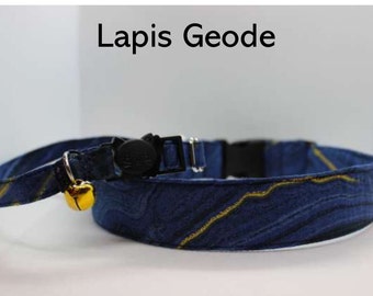 Metallic Sturdy Cloth Dog Collar Cute Plastic Buckle Geode Dog Collar Pet Accessories Blue Marble Dog Collar Tough Flat Dog Collar