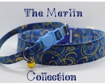 Cat Magical Dog Collar Gold Cat Blue Collar Dog Swirl Cat Collar Nature Dog Fancy Collar Cat Glitter Dog Winter Collar Cat Breakaway Bell