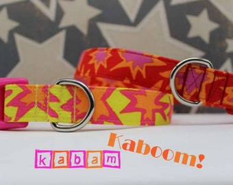 Superhero Star Dog/Cat/Kitten Collar, 80 Retro Dog/Cat Collar, Funky, Rainbow, Anime Cat/Kitten Dog Collar, Comic Dog/ Cat Breakaway Collar