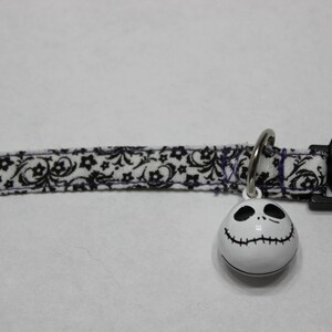 Halloween Cat Collar Monochrome Skeleton Bell Cat Collar Skull Spooky Cat Collar Nightmare Cat Haunted Breakaway Bell Get Before Christmas image 5
