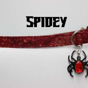 Spider Red Cat/Dog Collar, Halloween Spooky Cat/Dog Collar, Nerd Parker Superhero Spider Cat/Dog Collar, Comic Book Geek Cat/Dog Collar