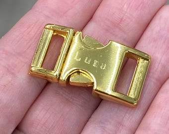 Personalized Metal Buckle Upgrade, Letters are Hand-stamped and about 2mm tall