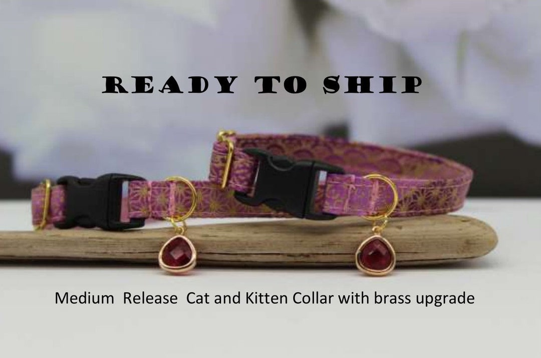 Pink & Gold Japanese Cat Collar Fancy Cat Collar Etsy