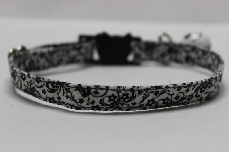 Halloween Cat Collar Monochrome Skeleton Bell Cat Collar Skull Spooky Cat Collar Nightmare Cat Haunted Breakaway Bell Get Before Christmas image 4