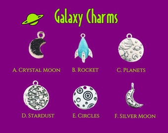 Galaxy Charm Collar Upgrade Dog Charm Collar Space Star Charm Collar Moon Planet Charm Collar Rocket Cat Collar Charm Rose Gold Collar Charm