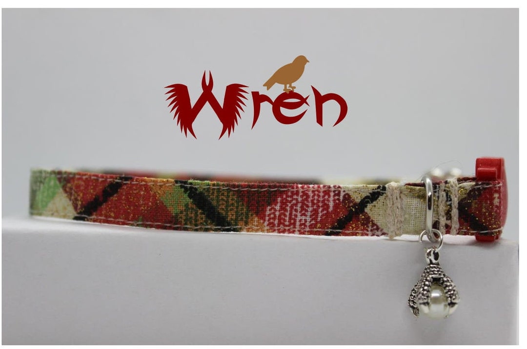 Gold Cat Collar Kitten Pearl Collar Talon Cat Collar Plaid Collar Geek Cat Collar Punk Breakaway
