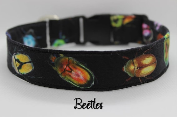 Dog Beetle Collar Bug Black Dog Halloween Collar Spooky Dog Collar Scary Black Collar Creepy Dog Spooky Dog Collar Colorful Nerd Collar Goth