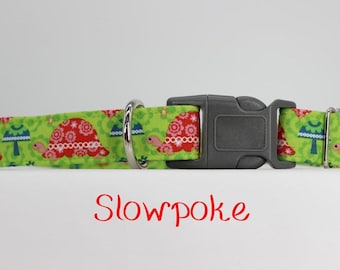 Turtle Dog Collar Mushroom Colorful Dog Collar Boho Green Dog Collar Animal Dog Collar Groovy Mushroom Floral Chic Turtle Dog Collar Green