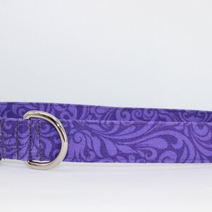 Dog collar purple and  plum with  black buckle