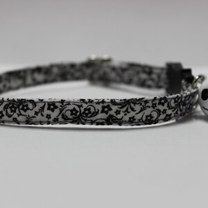 Halloween Cat Collar Monochrome Skeleton Bell Cat Collar Skull Spooky Cat Collar Nightmare Cat Haunted Breakaway Bell Get Before Christmas image 3