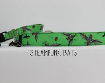 Bat Dog/Cat Collar Steampunk Halloween Dog/Cat Collar, Goth Green Geek Neo-victorian Dog/Cat Collar, Punk Nerd Dog/Cat Collar, Gift Steamers