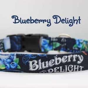 Blueberry Delight-Fruit Produce Berry Dog Collar, Summer Blue Navy Dog Collar, Cute Home Grown Nature Dog Collar, Blueberry Food Dog Collar