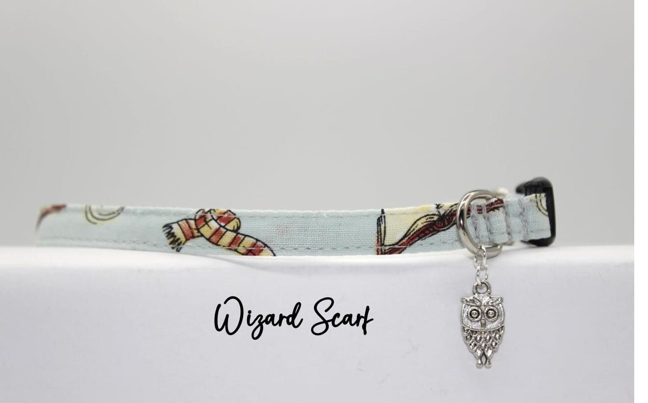 Cat Collar made with Licensed Hogwarts Harry Potter Fabric Dog Collar Wizard Cat Scarf Collar Cat Magic Cat Collar Potion Dog Collar Scarf