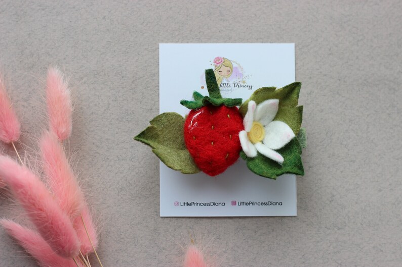 Red strawberry headband, pink strawberry hair clips, red sparkly berry headband, summer fruit hair accessories, summer birthday party Red berry hair clip