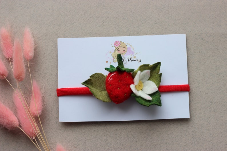 Red strawberry headband, pink strawberry hair clips, red sparkly berry headband, summer fruit hair accessories, summer birthday party Red berry headband
