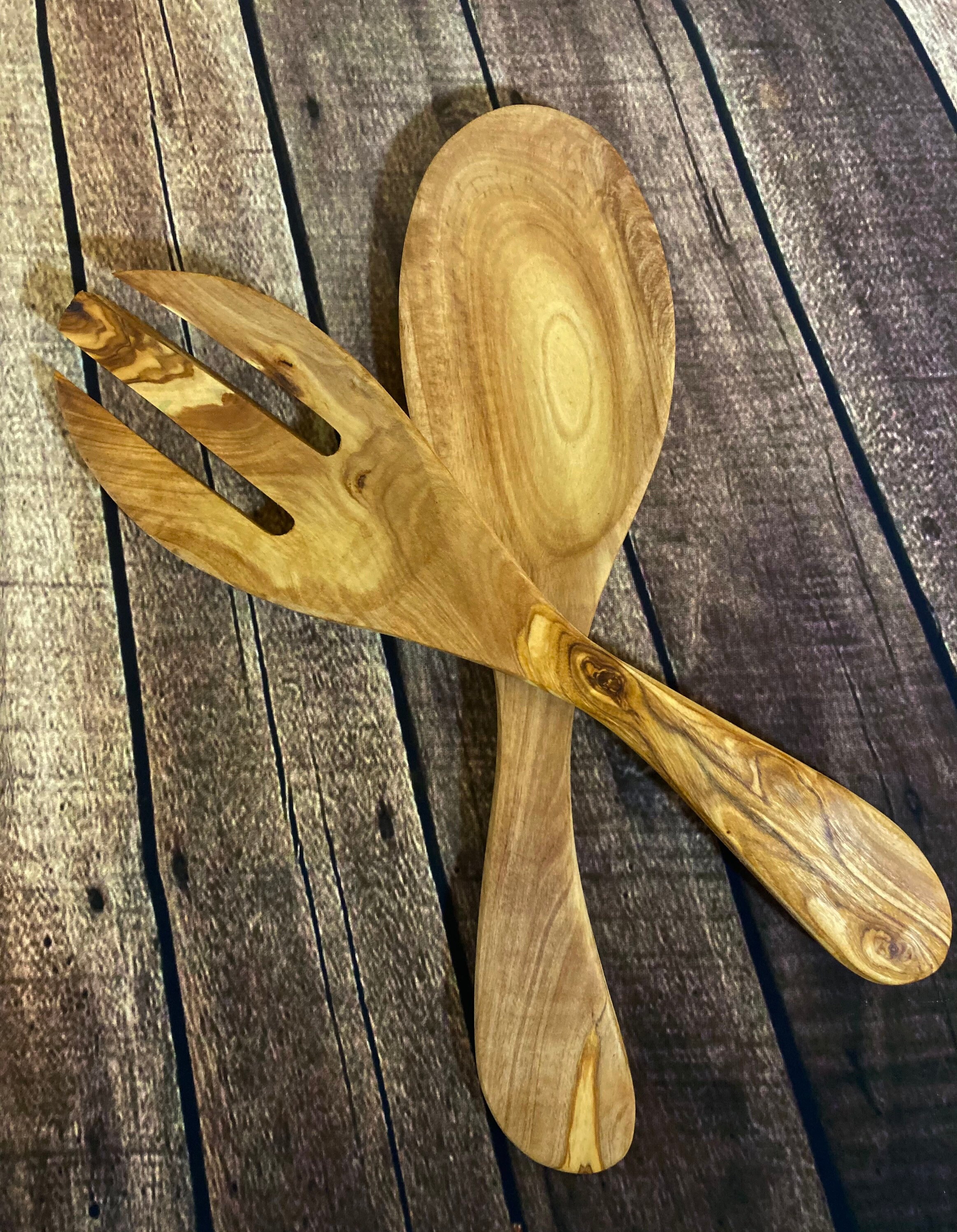 2 Piece Wooden Salad Toss Spoon and Fork Set / Perfect Wedding Etsy