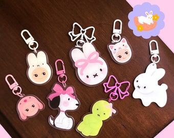 Coquette Bows and Bunnies • 2.5” Acrylic Keychains