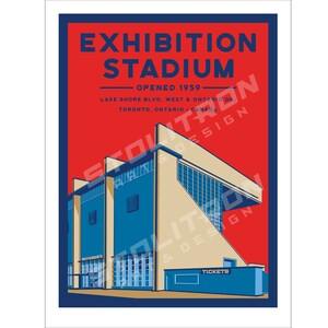 Iconic EXHIBITION STADIUM Minimalist Poster 12x18, 18x24, or 24x36 inches Toronto, Ontario