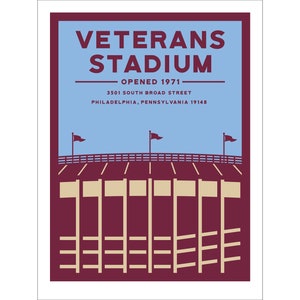 VETERANS STADIUM (Colorway 1, Phillies) Minimalist Poster Print 12x18, 18x24, or 24x36 inches