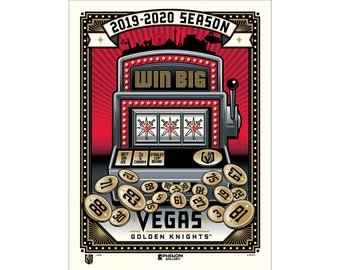 OFFICIALLY LICENSED Vegas Golden Knights 2019-20 Slots 18" x 24" Screen Print Poster Serigraph (Artist Proof)