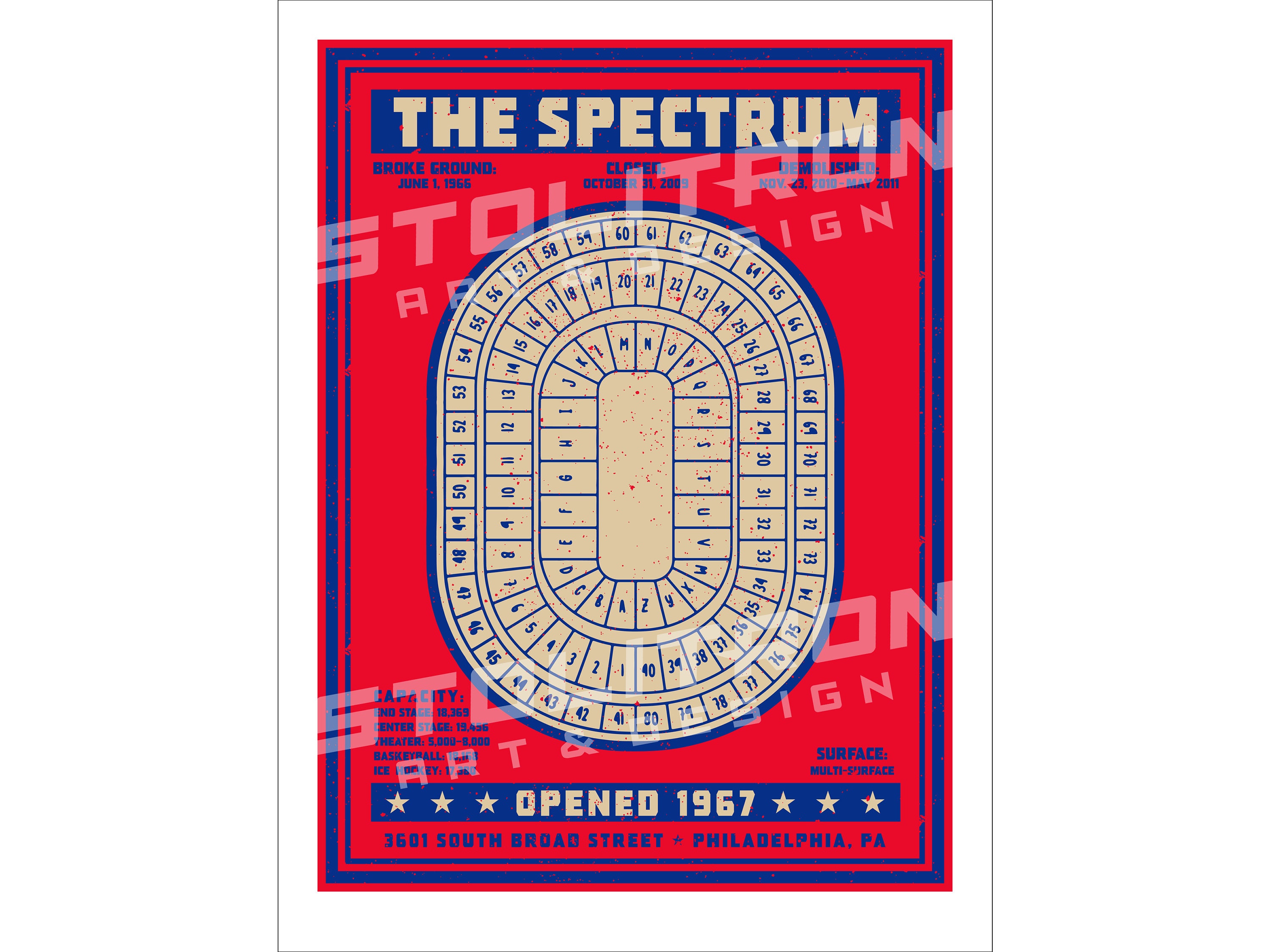 SPECTRUM (colorway 1) Seating Chart Diagram Poster Print 12x18