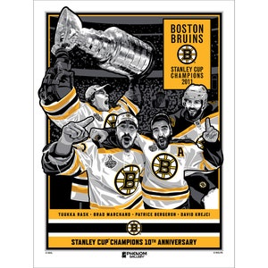 OFFICIALLY LICENSED Boston Bruins 10th Anniversary 2011 Stanley Cup Championship LE Artist Proof 18" x 24" Print Signed by Artist