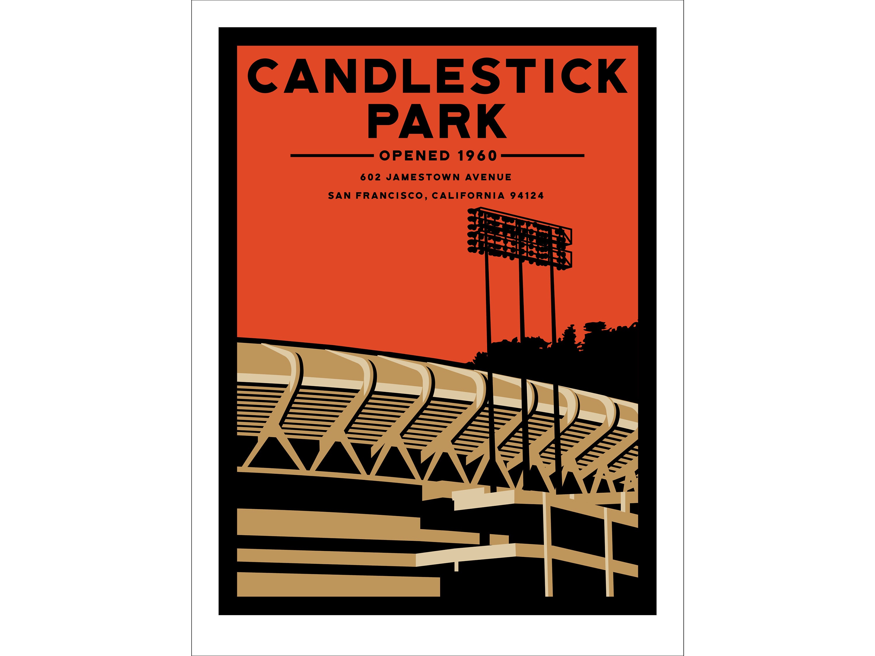Iconic Candlestick Park Colorway 1 Minimalist Poster 12x18 Etsy