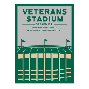 VETERANS STADIUM (Colorway 2 Eagles) Minimalist Poster Print 12x18, 18x24, or 24x36 inches Philadelphia, Pennsylvania