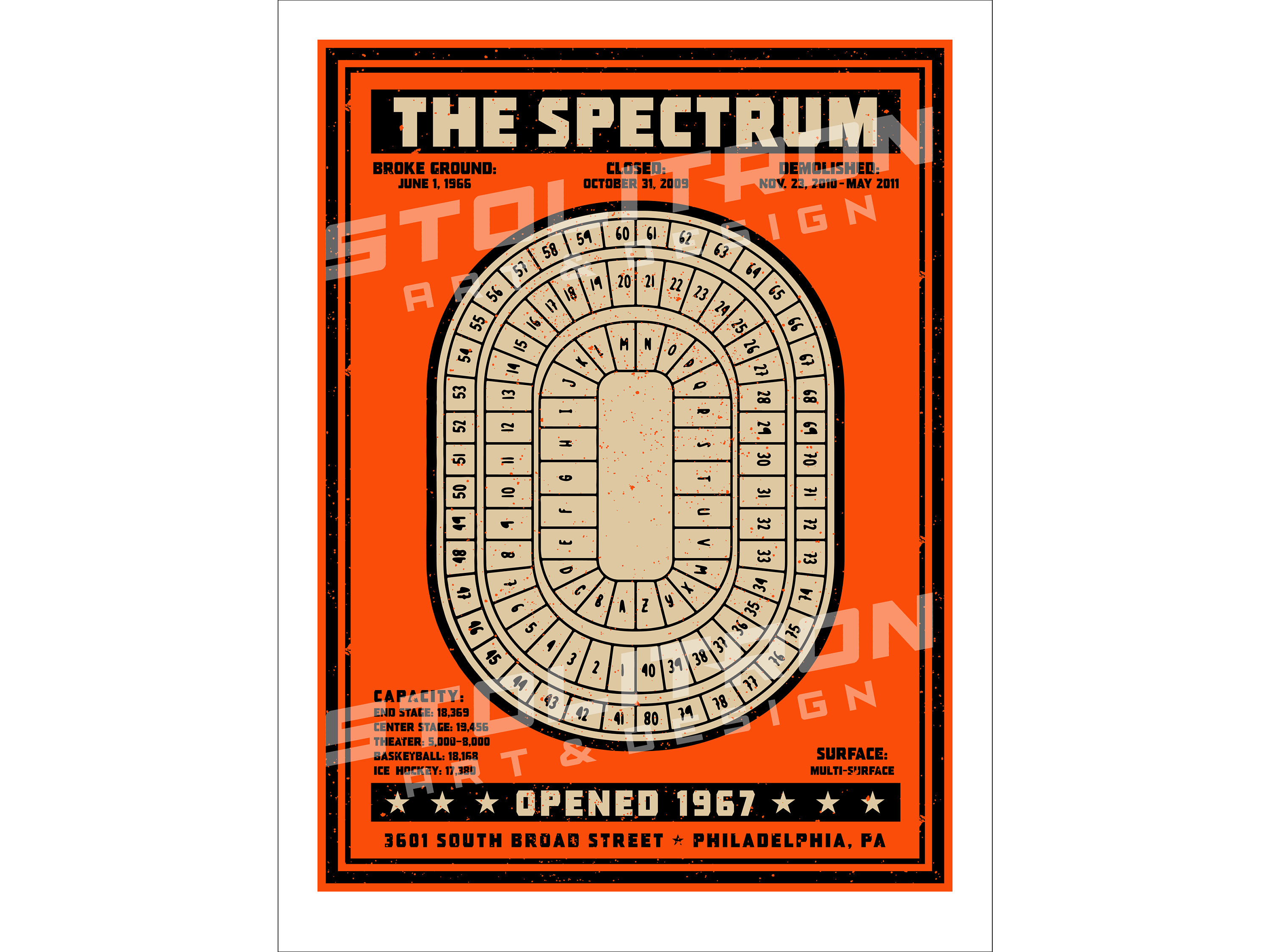 SPECTRUM (colorway 2) Seating Chart Diagram Poster Print 12x18