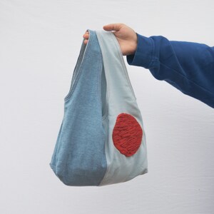 Sun and Sky Contrast Stitch Bag