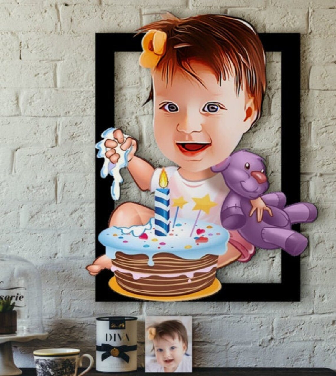 Personalized Cartoon Wooden Wall Art Custom Design Wall Etsy UK