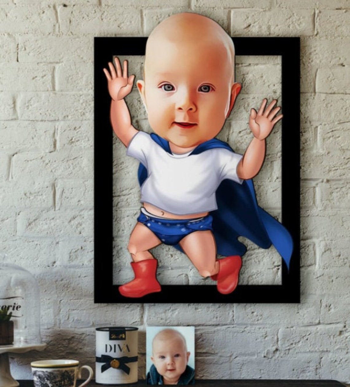 Personalized Cartoon Wooden Wall Art Custom Design Wall Etsy