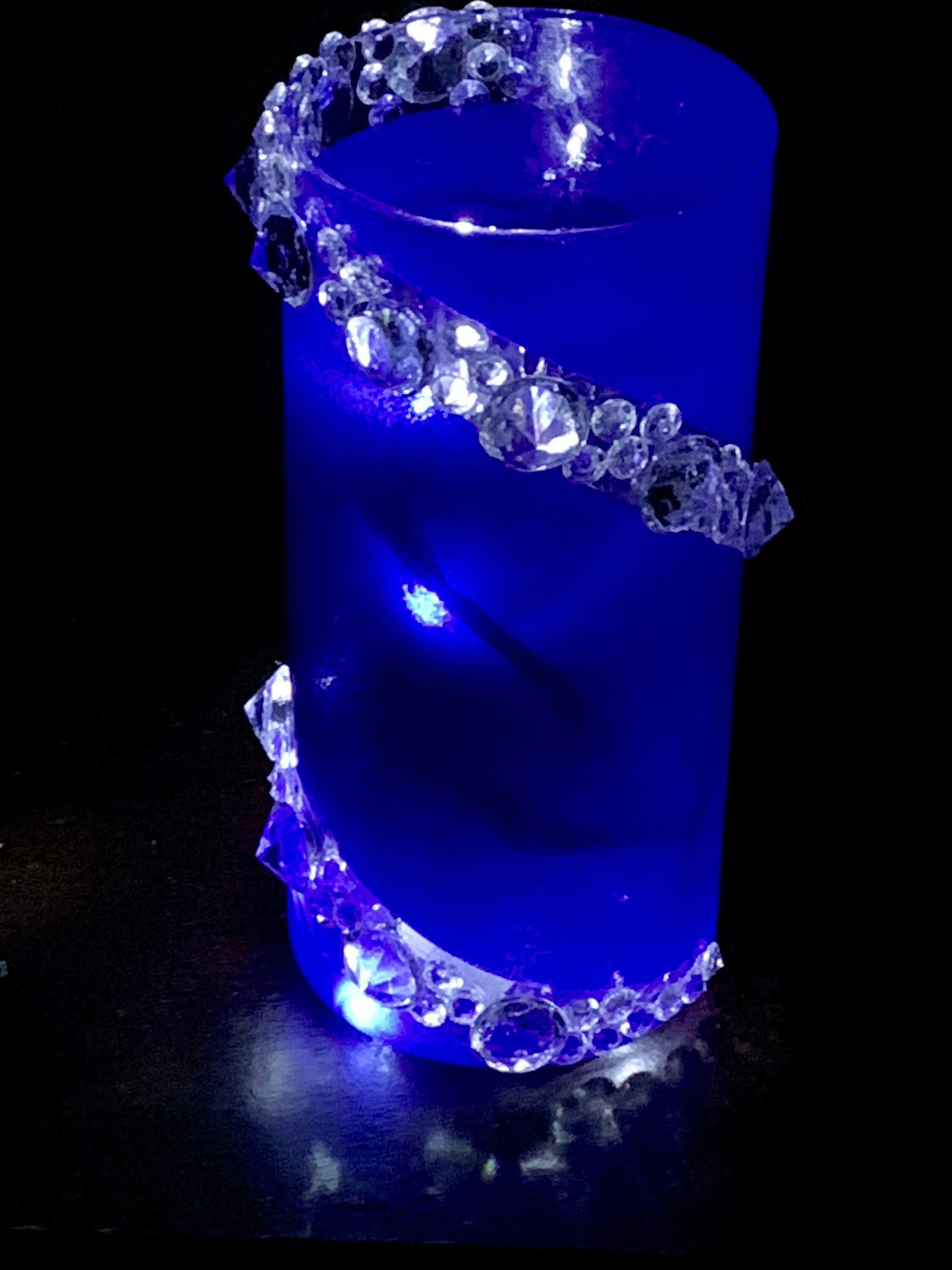 Jeweled Royal Blue Pillar Candle Holder Unique Wrap Around Etsy