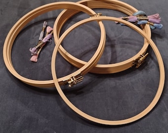 12" Round Embroidery Hoops - Beechwood
