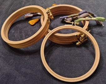 6" Round Embroidery Hoops - Beechwood