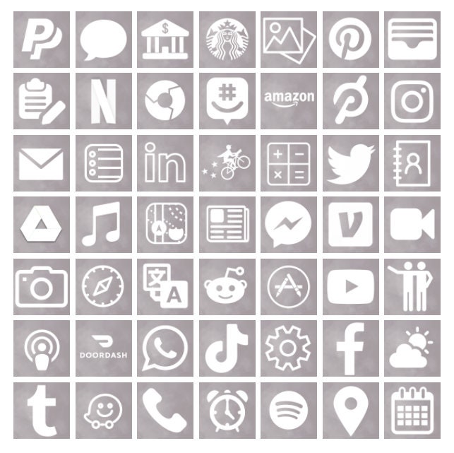 Cloudy Grey Pack Of 55 Ios 14 App Icon Covers Bonus Widget Etsy Norway