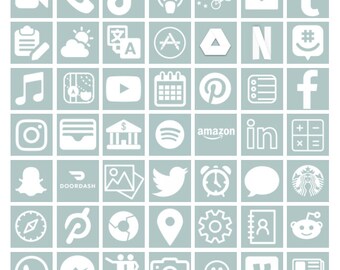 Blau-Grau Pack mit 55 iOs 14 App Icon Covers + BONUS Widget