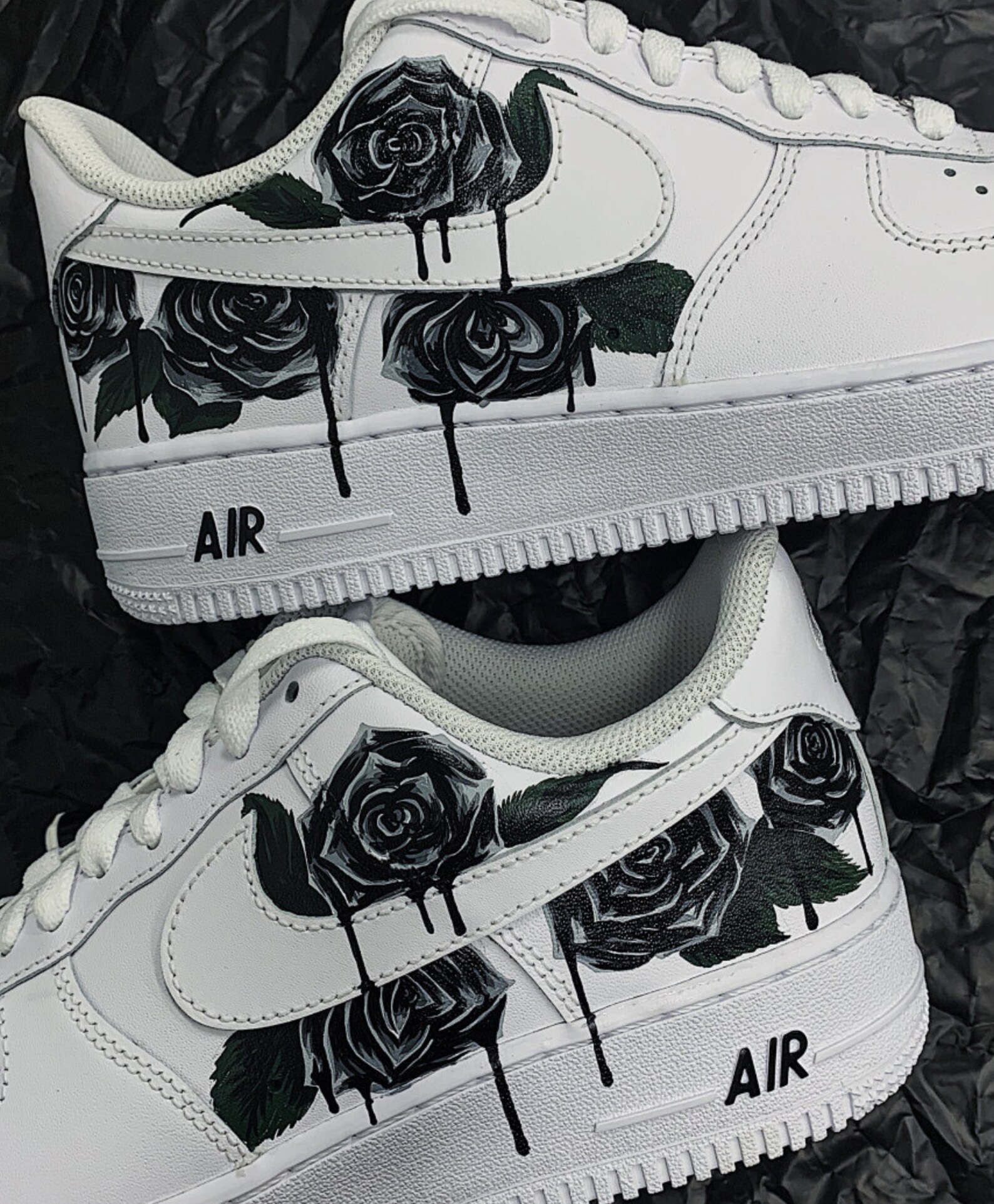 Nike Airforce1 Black Rose Custom Custom Air Force 1 One | Etsy