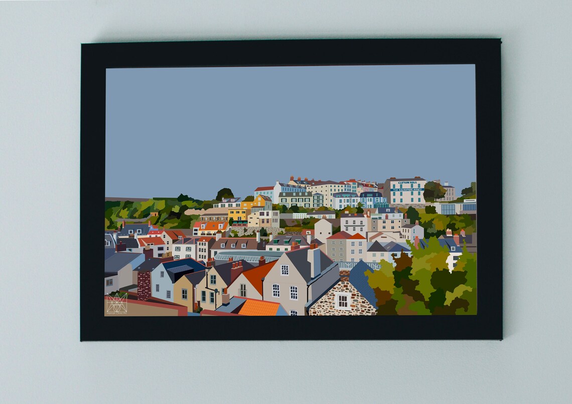 Guernsey townhouses Guernsey Art print A3 Unframed art Etsy