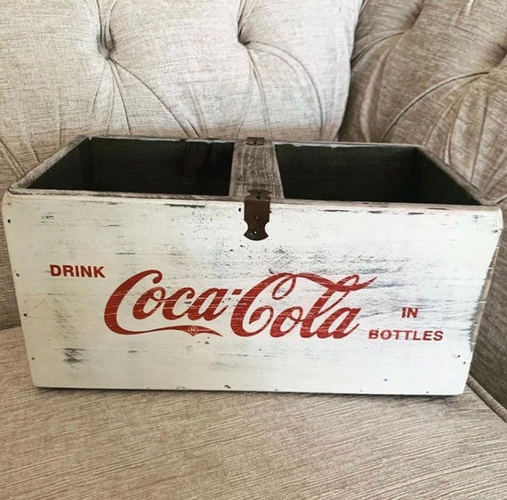 White Coca Cola Storage Box - Coca Cola Storage Bin White Coca Cola Storage Box - Coca Cola Storage Bin